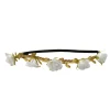 Rose Head Wrap White with Leafs
