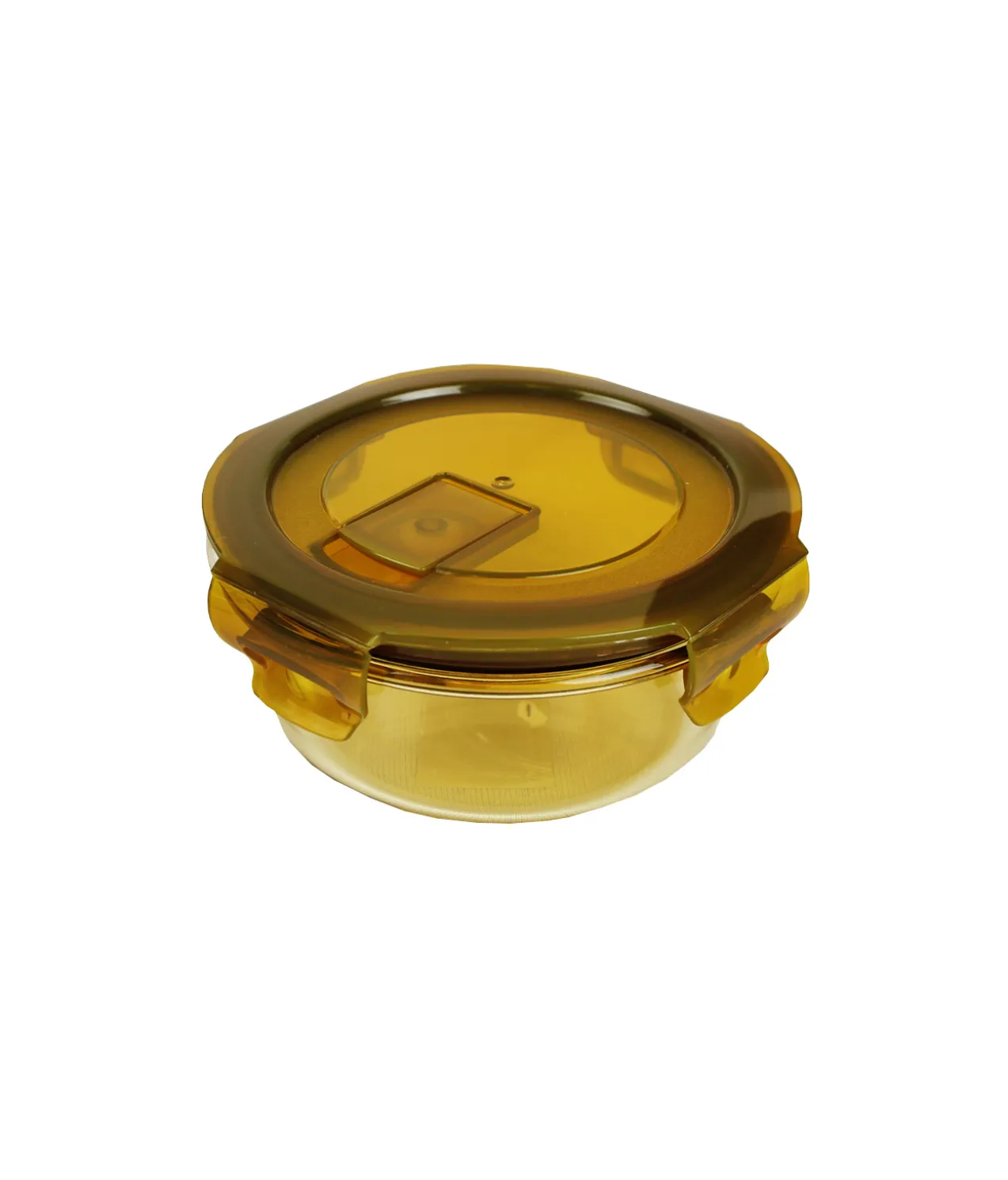 Round Amber Borosilicate Glass Container 370ml