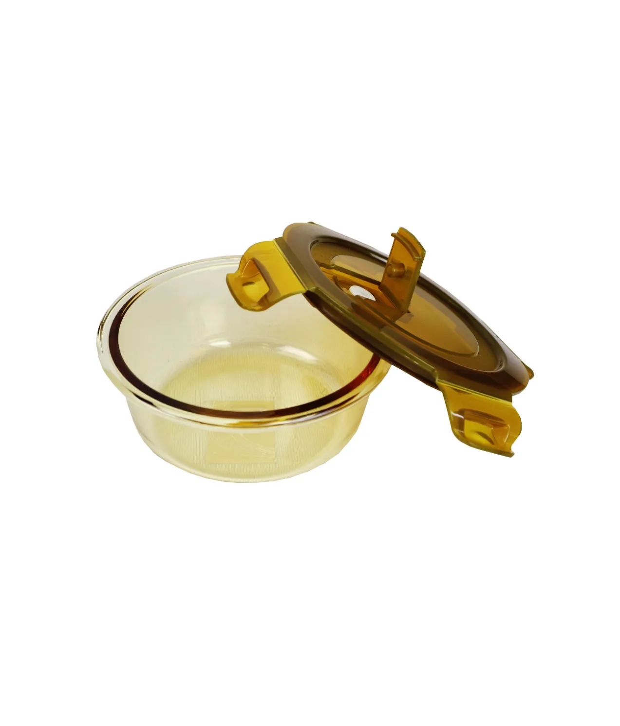 Round Amber Borosilicate Glass Container 370ml