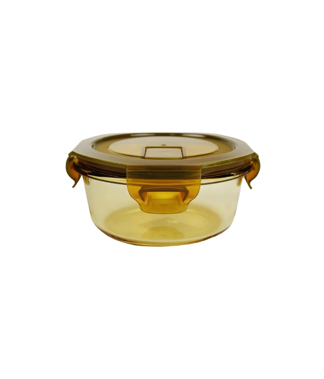 Round Amber Borosilicate Glass Container 370ml