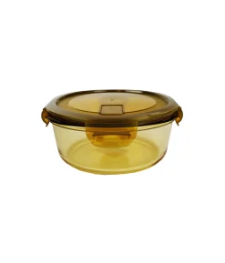 Round Amber Borosilicate Glass Container 880ml