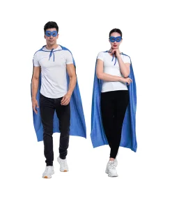 Royal Blue Adults Cape & Mask Set