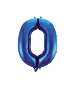 Royal Blue Foil Number Balloon 0