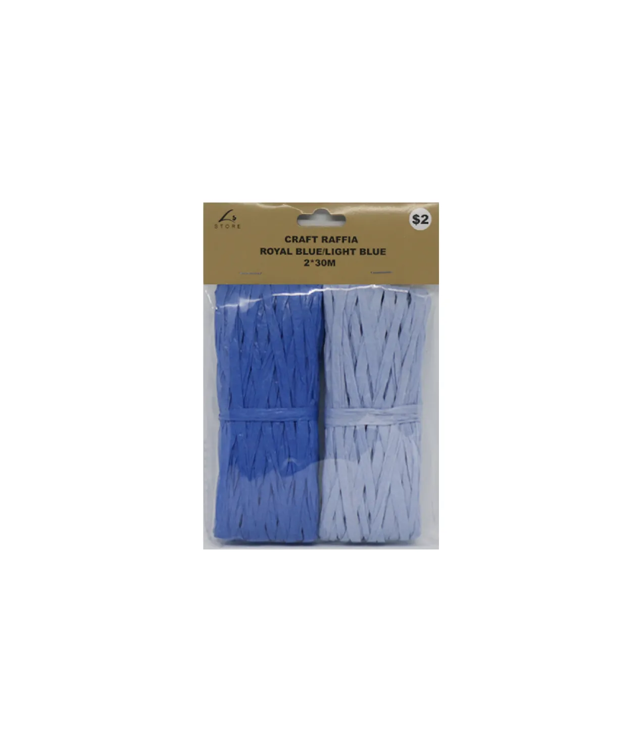 Royal & Light Blue Craft Raffia 2x30m