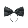 Satin Black Bow Headband 30cm