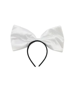 Satin White Bow Headband 30cm