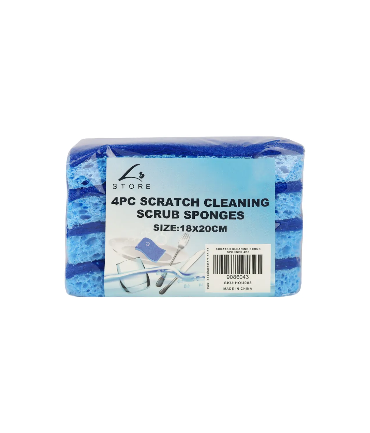 Scratch Cleaning Scrub Sponges 4pk