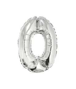 Silver Air Fill Number 0 Balloon