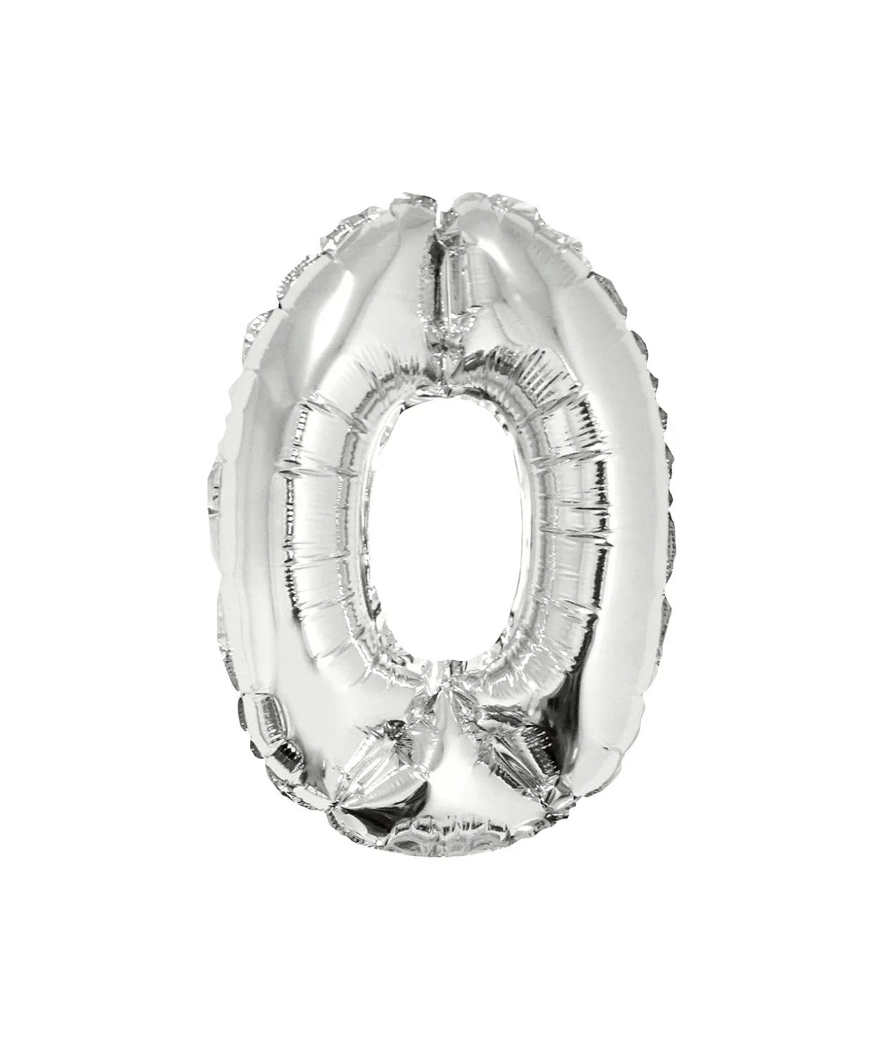 Silver Air Fill Number 0 Balloon