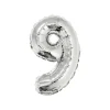 Silver Air Fill Number 9 Balloon