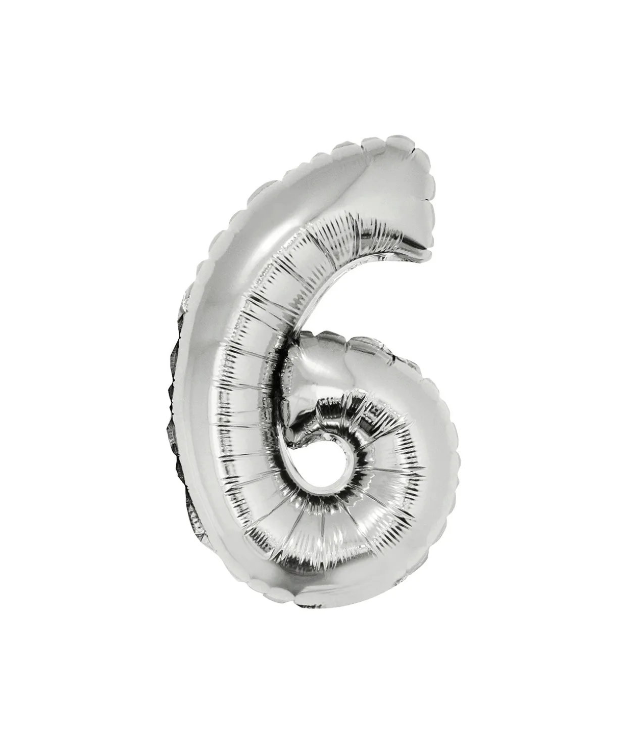 Silver Air Fill Number 6 Balloon