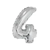 Silver Air Fill Number 4 Balloon