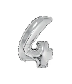 Silver Air Fill Number 4 Balloon