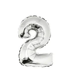 Silver Air Fill Number 2 Balloon
