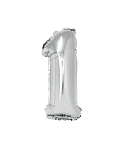 Silver Air Fill Number 1 Balloon