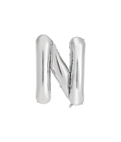 Silver Alphabet Foil Balloon Letter N