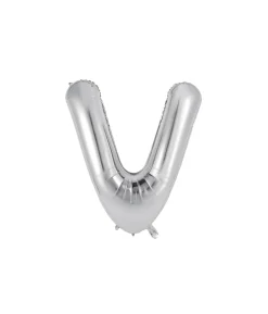 Silver Alphabet Foil Balloon Letter V