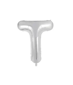 Silver Alphabet Foil Balloon Letter T