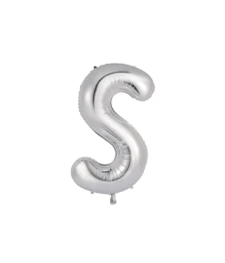 Silver Alphabet Foil Balloon Letter S