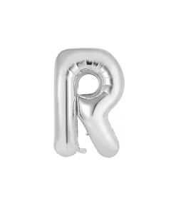 Silver Alphabet Foil Balloon Letter R