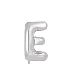 Silver Alphabet Foil Balloon Letter E