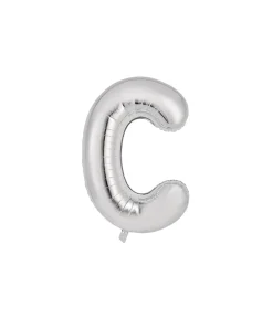 Silver Alphabet Foil Balloon Letter C