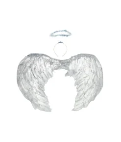Silver Angel Wings & Headband 80cm