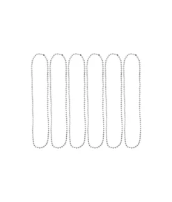 Silver Bead Necklaces 78cm 6pk