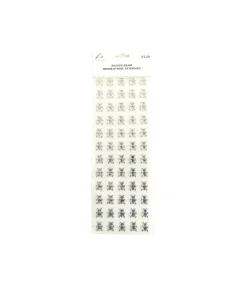 Silver Bear Rhinestone Stickers