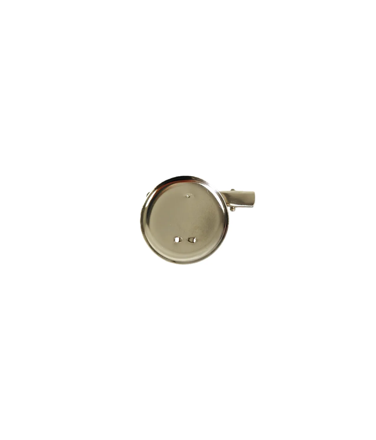 Silver Brooch Blank Round Tray with Alligator Clip 6pc
