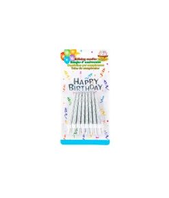 Silver Candles With Holder 16pk