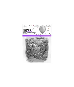 Silver Chrome Latex Balloons 5inch 50pk