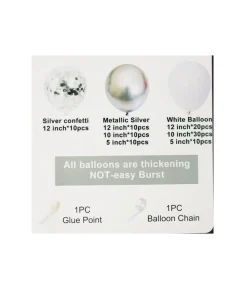 Silver Combination Party Balloon Garland Kit 102pc