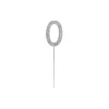 Silver Diamond Cake Topper Number 0