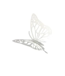 Silver 3D Paper Bufferfly with Glue 12pc
