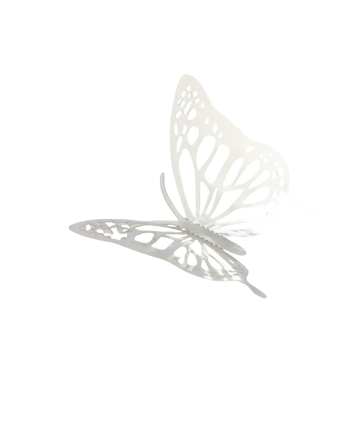 Silver 3D Paper Bufferfly with Glue 12pc