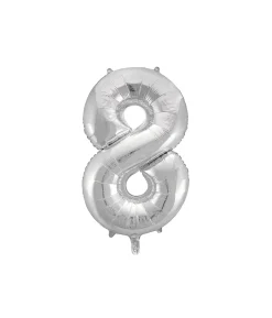 Silver Foil Number Balloon 8