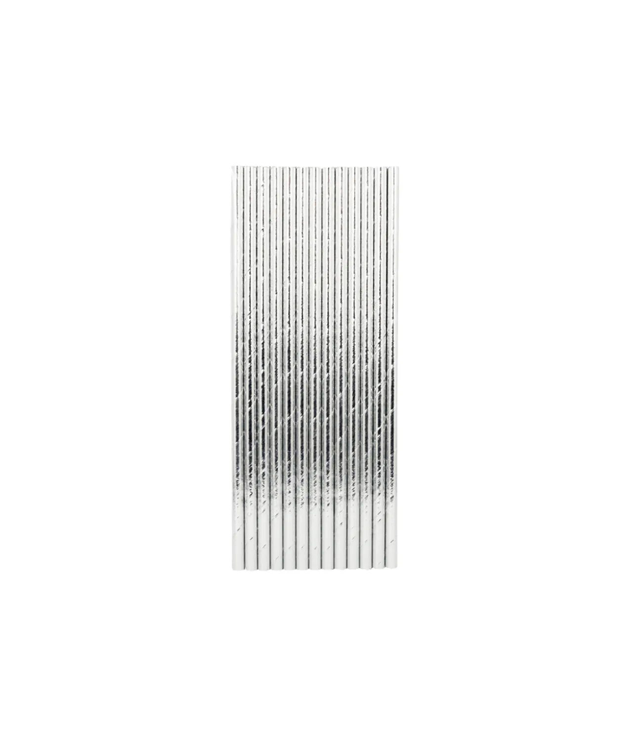 Silver Foil Paper Straws 25pk