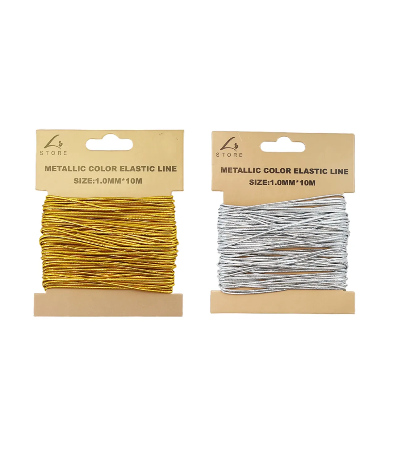 Silver & Gold Craft Elastic Line Assorted 10mx1mm