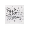 Silver Happy Birthday Large Paper Napkins 20pc