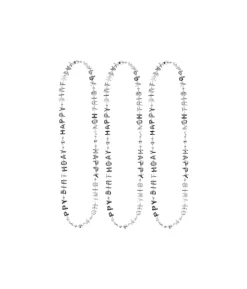 Silver Happy Birthday Necklaces 78cm 3pk