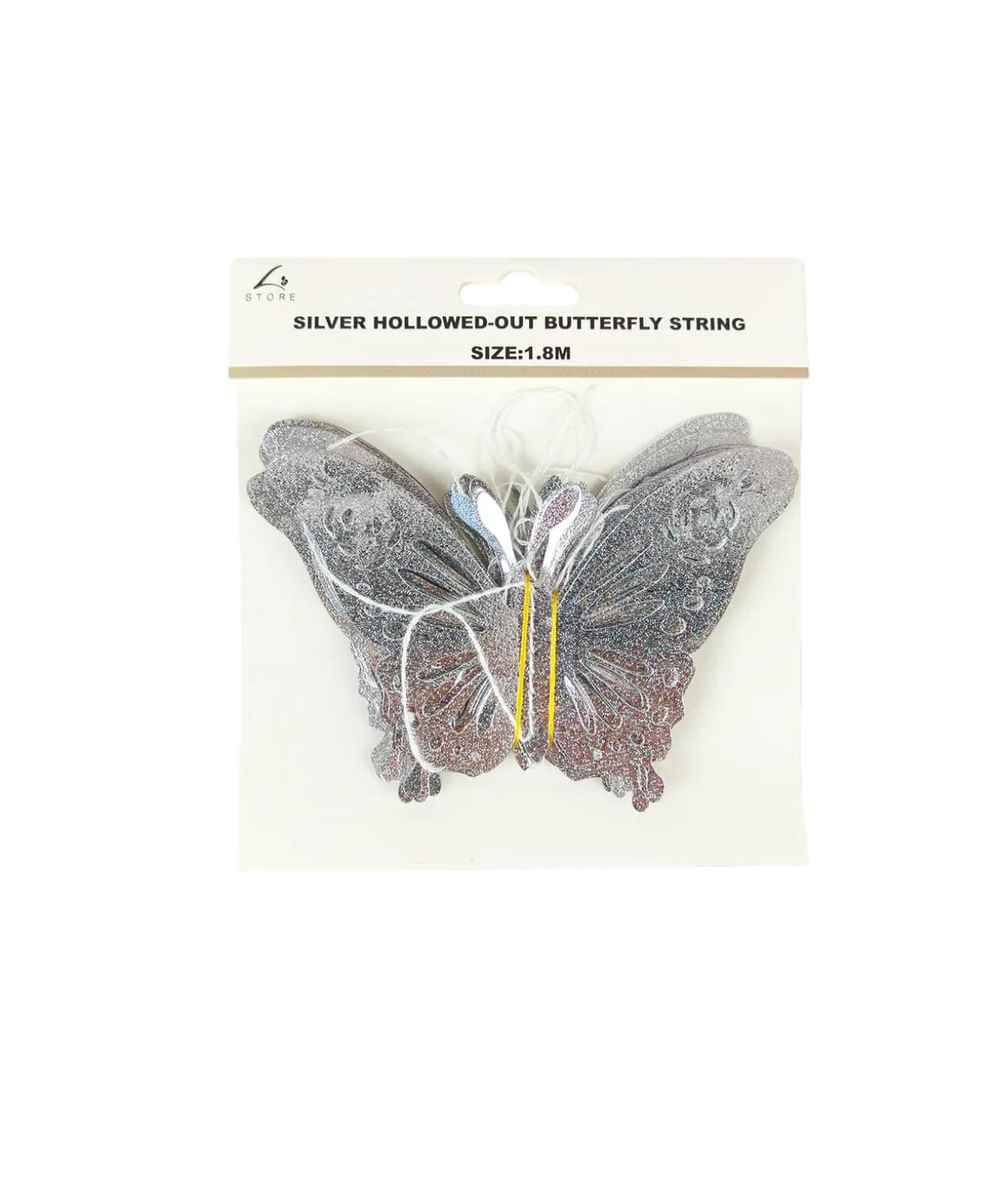 Silver Hollowed-out Butterfly String 1.8m