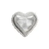 Silver Holo Glitter Heart Foil Balloon 18in
