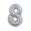 Silver Holographic Foil Number Balloon 8
