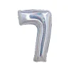 Silver Holographic Foil Number Balloon 7