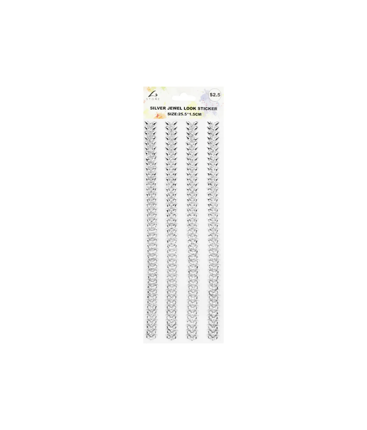 Silver Jewel Look Sticker 4pc