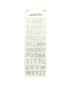 Silver Letters Rhinestone Stickers