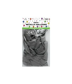 Silver Metallic Latex Balloons 12inch 50pk