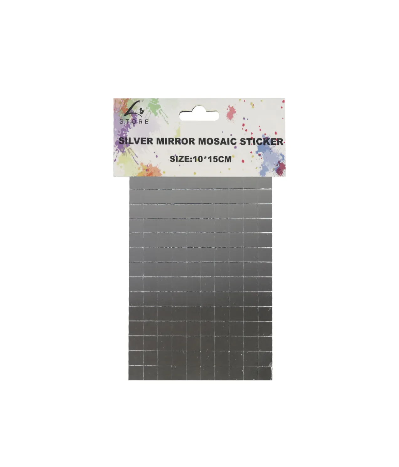 Silver Mirror Mosaic Tile Sticker 10x15cm
