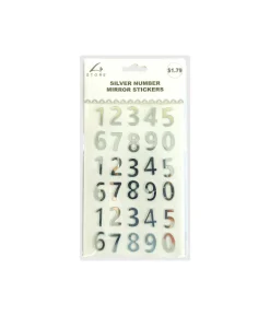 Silver Number Mirror Stickers